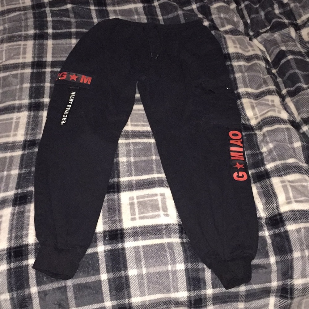 Letter Print Multi-pocket Casual Jogger Pants